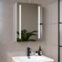 Single Door Chrome Bathroom Mirror Cabinet with Battery Operated Lights 500 x 700mm - Capricorn
